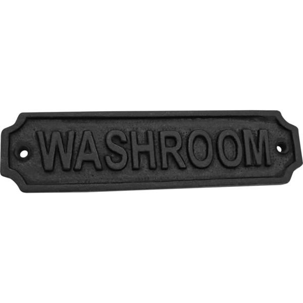 Cast Iron Washroom Door Sign