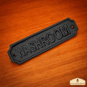 Cast Iron Washroom Door Sign
