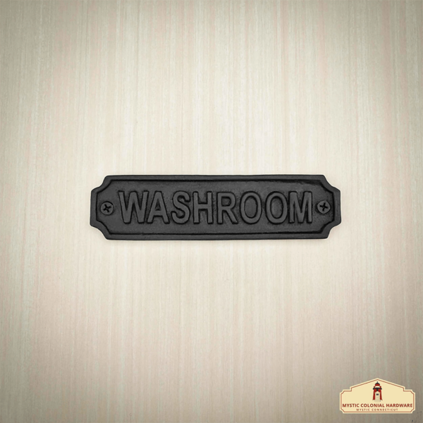 Cast Iron Washroom Door Sign