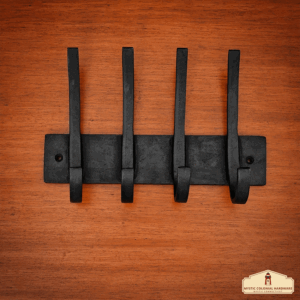 Wall Mounted 4 Hook Iron Rack