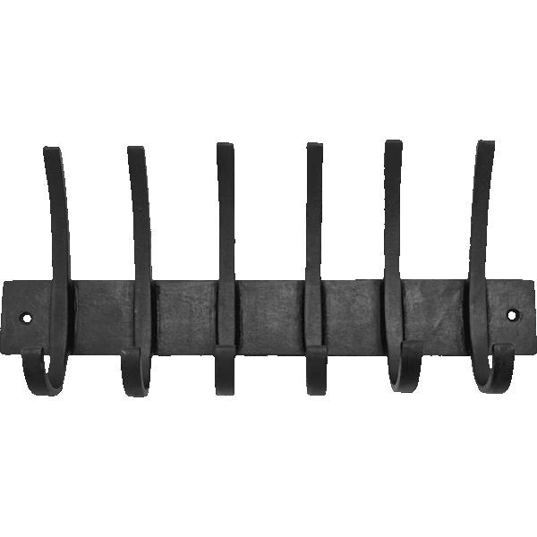 Wall Mounted 6 Hook Iron Rack