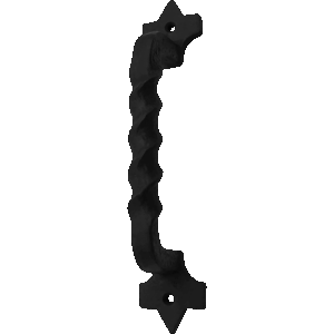 Black Cast Iron Pull Handle - 10 Inch