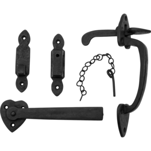 Black Iron Heart Locking Door Latch