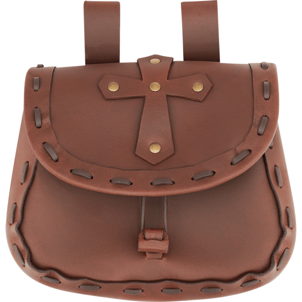 Leather Crusader Cross Belt Bag - Brown
