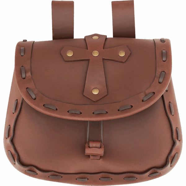 Leather Crusader Cross Belt Bag - Brown