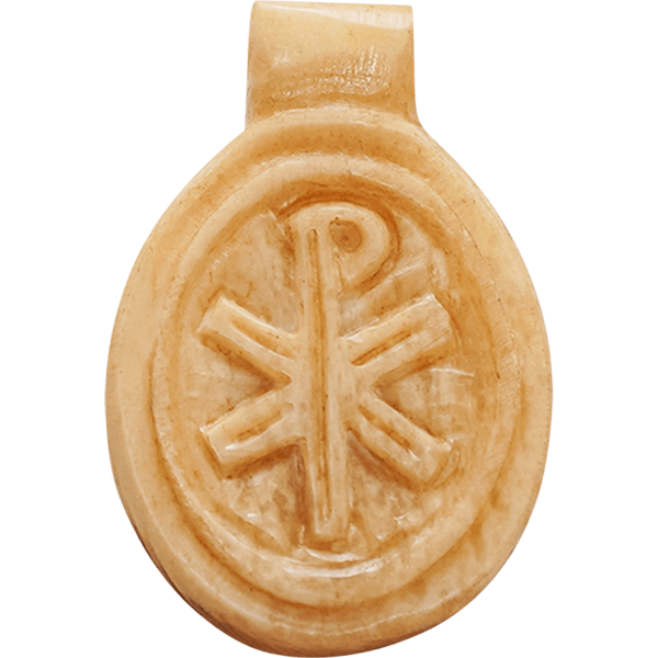 Chi Rho Roman Bone Pendant