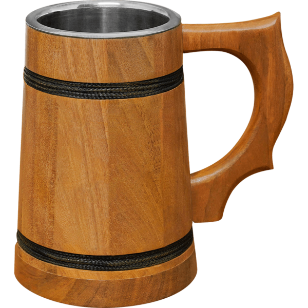 Pirate of the Seven Seas Wooden Tankard - Light Finish