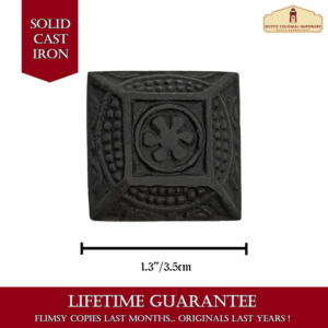 Decorative Hand Forged Square Cabinet Knobs - Set of 4