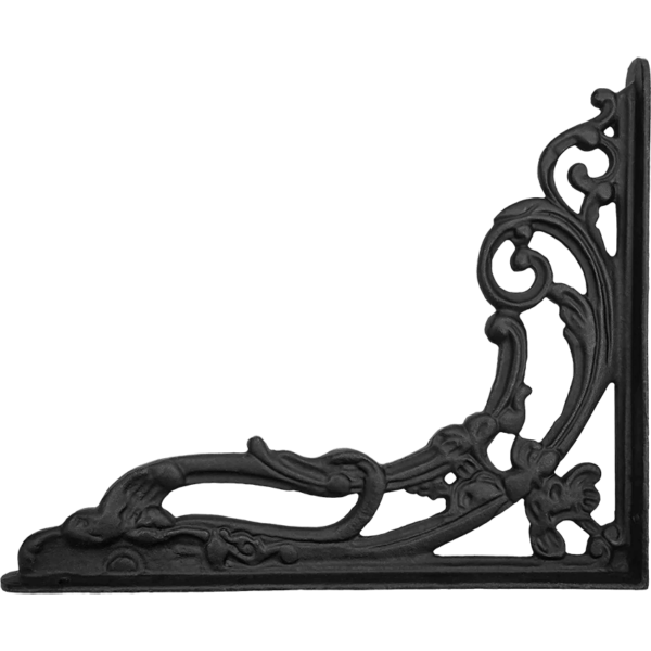 Hand Forged Victorian Flourish Shelf Brackets - Set of 2