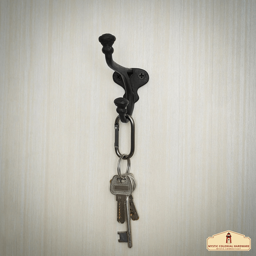 Rustic Cast Iron Wall Hooks - Set of 2