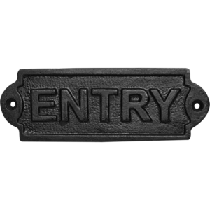 Cast Iron Entry Door Sign