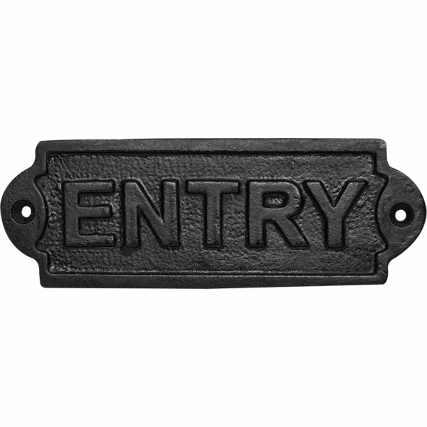 Cast Iron Entry Door Sign