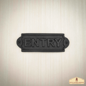 Cast Iron Entry Door Sign