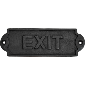 Cast Iron Exit Door Sign