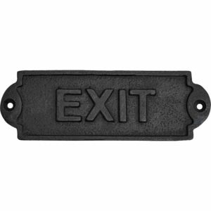 Cast Iron Exit Door Sign