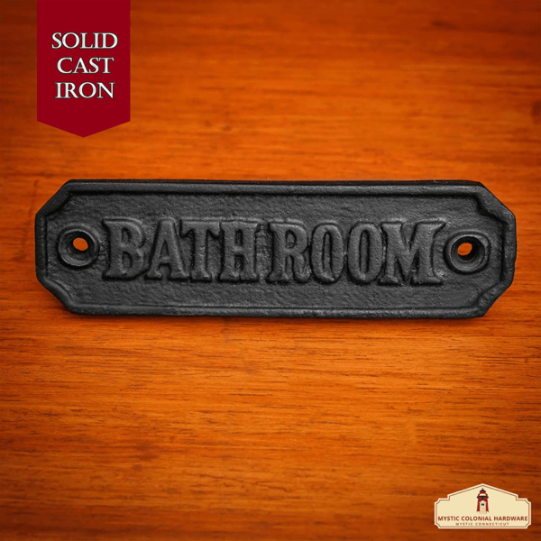 Cast Iron Bathroom Door Sign
