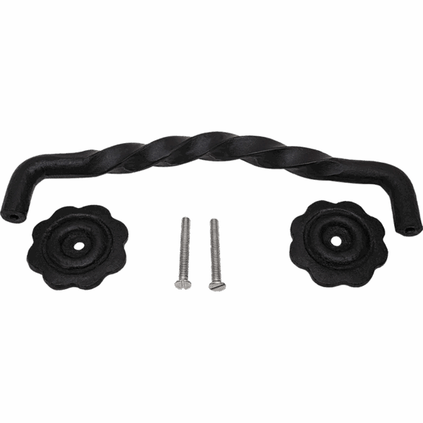 Large Twisted Iron Gate Handle