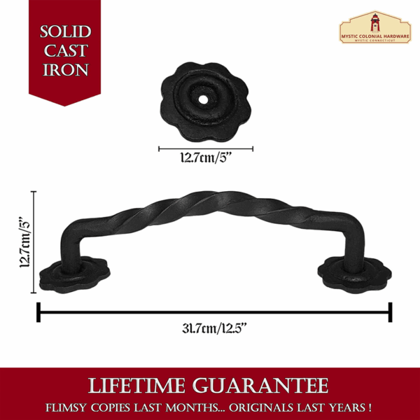 Large Twisted Iron Gate Handle