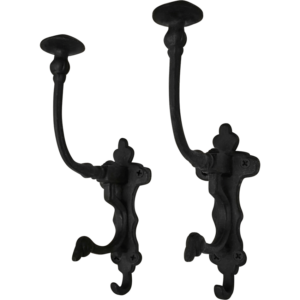 Fancy Victorian Cast Iron Wall Hook - Set of 2