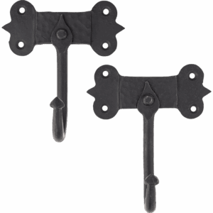 Rustic Cast Iron Wall Hook - Set of 2