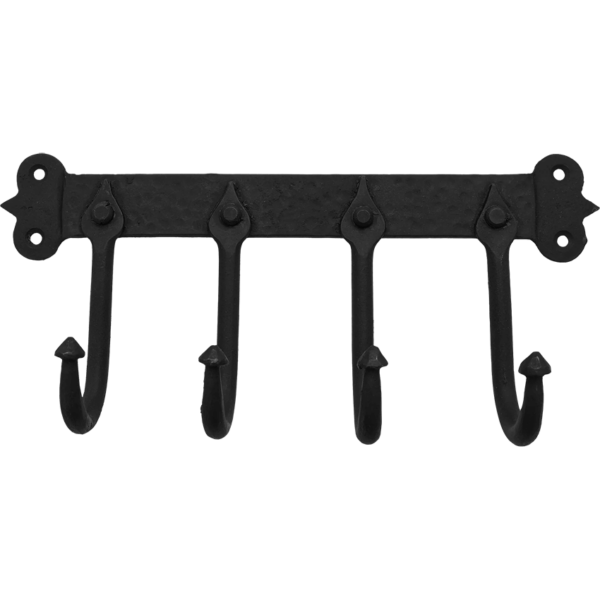 Rustic Cast Iron Wall Hook - 4 Hooks