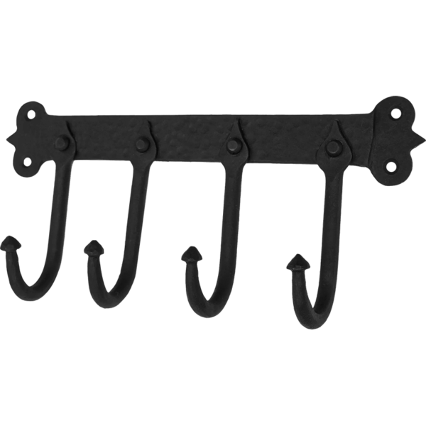 Rustic Cast Iron Wall Hook - 4 Hooks