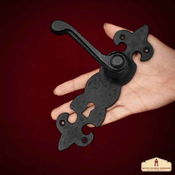 Cast Iron Fleur de Lis Door Latches - Set of 2