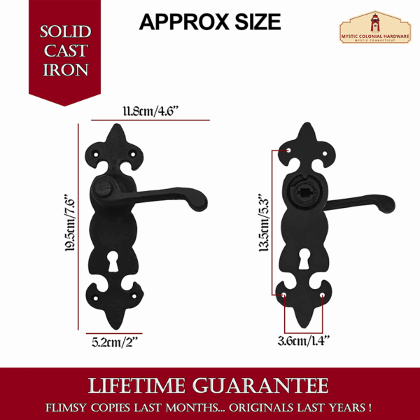 Cast Iron Fleur de Lis Door Latches - Set of 2