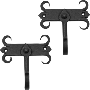 Hand Forged Gothic Fleur Wall Hook - Set of 2