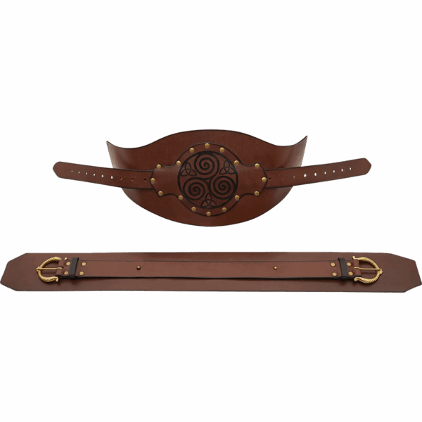 Celtic Warrior Wide Waist Belt - Brown