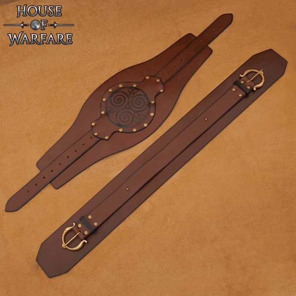 Celtic Warrior Wide Waist Belt - Brown