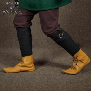 Woolen Leg Wraps with Brooches - Black