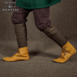 Woolen Leg Wraps with Brooches - Brown