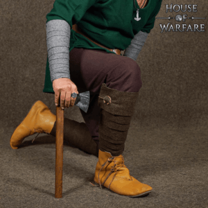 Woolen Leg Wraps with Brooches - Brown