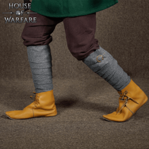 Woolen Leg Wraps with Brooches - Grey