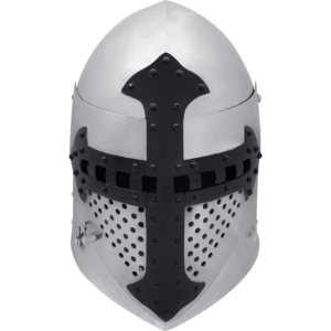 Crusader Knight Bascinet Helmet - 14 Gauge