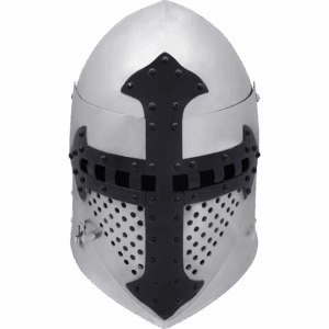 Crusader Knight Bascinet Helmet - 14 Gauge