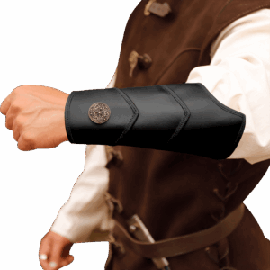 Svend Northern Warrior Leather Bracers - Black