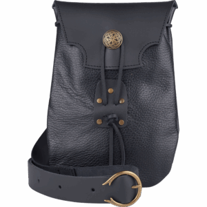 Adventurer's Leather Shoulder Bag - Black