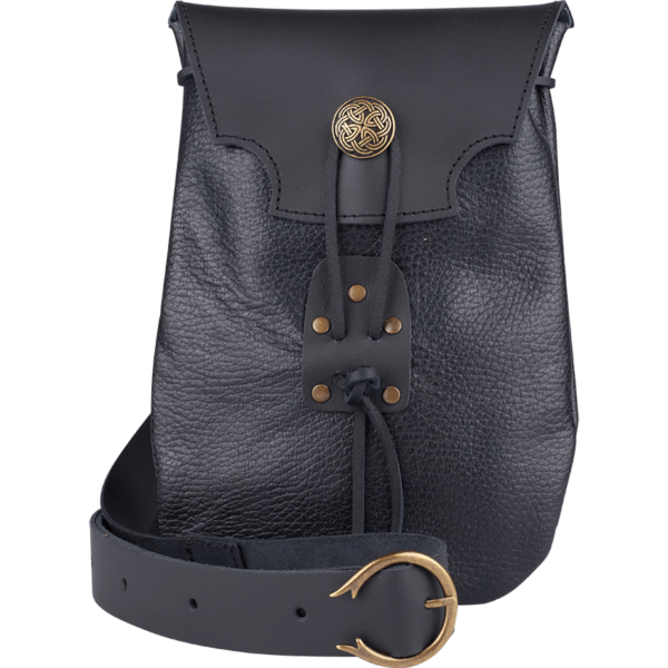 Adventurer's Leather Shoulder Bag - Black