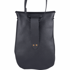 Adventurer's Leather Shoulder Bag - Black