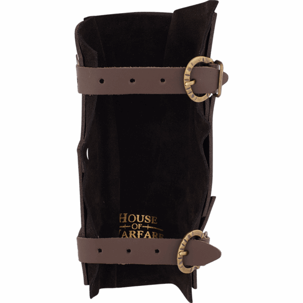 Battle Archeress Leather Bracers - Brown