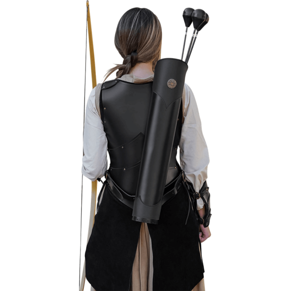 Elven Soldier Leather Quiver - Black