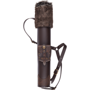 Cernunnos Leather Quiver with Cross Belt - Brown