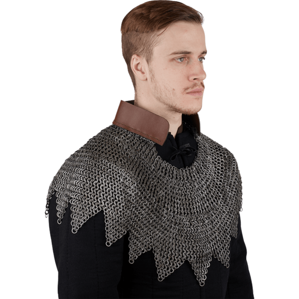 Aventail with Dagged Edges Riveted Chainmail