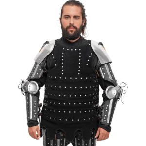 Splint Arm Armour Set with Pauldrons - Black