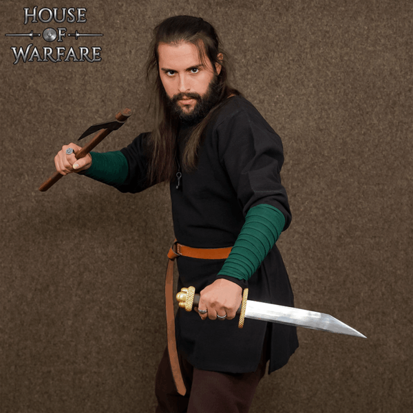 Canvas Viking Arm Wraps with Brooches - Green