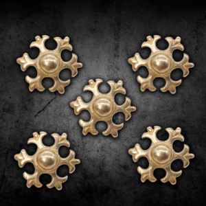 Brass Fleur Belt Accents - Set of 5