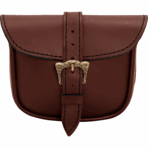 Knotwork Buckle Celtic Leather Belt Bag - Brown