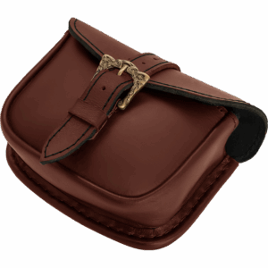 Knotwork Buckle Celtic Leather Belt Bag - Brown